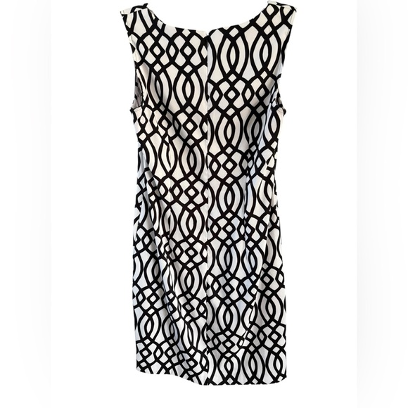 Connected Apparel Monochrome Geometric Midi Dress - Picture 4 of 7